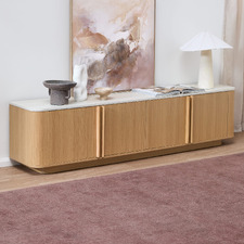 200cm Talia 4 Door Travertine-Look TV Unit