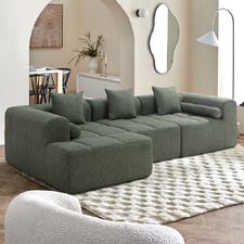 Bowie 4 Seater Boucle Compressed Sofa with Chaise