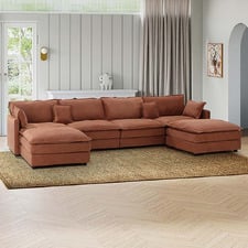 Coco 5 Seater Upholstered Modular Sofa & Ottoman Set