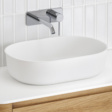 Cosmo 500mm Matte White Pill Ceramic Above Counter Basin