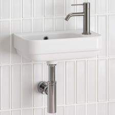 Sabina 450mm Gloss White Ceramic Wall Hung Basin with Overflow