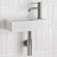 Sabina 405mm Gloss White Left Bowl Wall Hung Basin