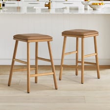 63cm Mason Solid Rubberwood Bar Stools (Set of 2)