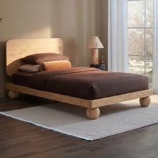 Bobble Pine Wood Ball Foot Bed
