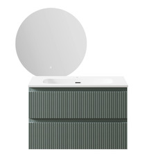 Panama 800mm Olive Vanity & LED Mirror Package