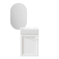 Dunes 400mm Matte White Vanity & LED Mirror Package