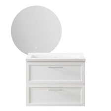 Dunes 800mm White Vanity & LED Mirror Package