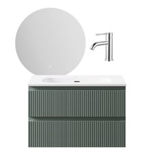 Panama 800mm Olive Vanity Package with Mixer & LED Mirror