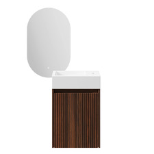 Panama 400mm Walnut Vanity & LED Mirror Package