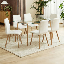 6 Seater Hayden Glass Dining Table & Chair Set