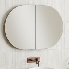 Mecca 900mm Oval Mirrored Shaving Cabinet