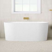 Avalon 1500mm Acrylic Fluted Freestanding Bath with Overflow