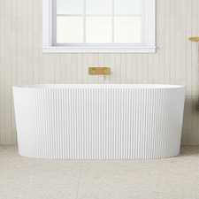 Avalon 1500mm Acrylic Fluted Freestanding Bath with Overflow