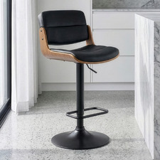 Rocket Faux Leather Mid-Back Adjustable Bar Stool