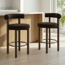 66.5cm Roselin Boucle Bar Stools (Set of 2)