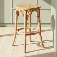 65cm Premium Luca Beech Wood & Rattan Barstool