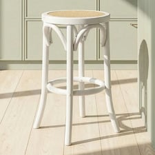 65cm Premium Luca Beech Wood & Rattan Barstool