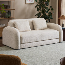 Georgia 3 Seater Queen Boucle Semi-Compressed Sofa Bed