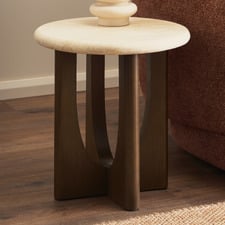 Annalisa Travertine Stone Side Table