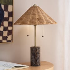 Tove Marble & Rattan Table Lamp