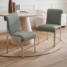 Tula Upholstered & Chrome Dining Chairs (Set of 2)