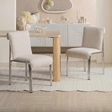 Tula Upholstered & Chrome Dining Chairs (Set of 2)