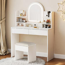 2 Piece Zara LED Dressing Table and Stool Set