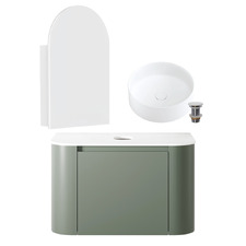 Leon 750mm Wall Hung Vanity with Basin & Shaving Cabinet Package