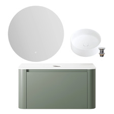 Leon 900mm Wall Hung Vanity with Basin & LED Mirror Package