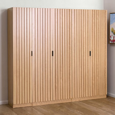 Hatty Slatted 5 Door Cupboard Set