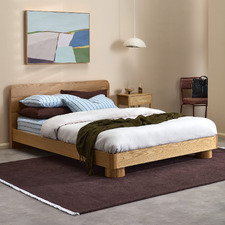 Peyton Oak Wood Queen Bed