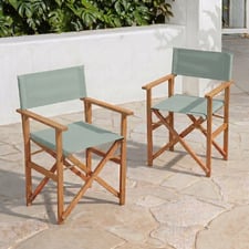 Belize Wooden Outdoor Director's Chairs (Set of 2)