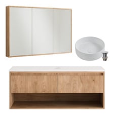 Mabel II 1200mm Wall Hung Vanity & Shaving Cabinet Package