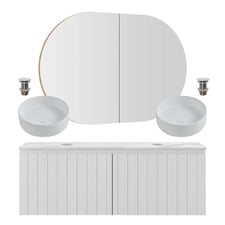Belmont 1200mm Double Vanity Package with Oval Shaving Cabinet