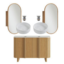 Valentine 1200mm Freestanding Double Vanity & Shaving Cabinet Package