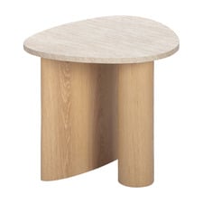 Nikki Travertine-Look Side Table