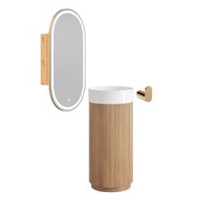 Nomad 410mm Freestanding Vanity Package with LED Shaving Cabinet & Hook