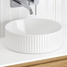 Kiora 360mm White Round Ceramic Above Counter Basin