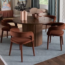 4 Seater Elodie Round Dining Table & Kristian Chair Set