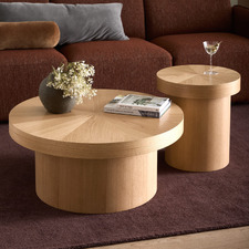 2 Piece Rio Radial Round Side & Coffee Table Set