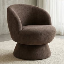 Eloise Chenille Swivel Armchair