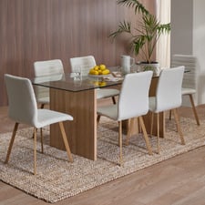 Nora Glass Dining Table and Hayden Dining Chair Set