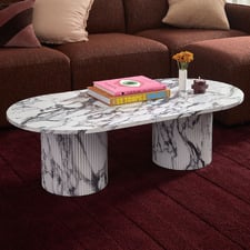 Tilly Oval Viola Marble-Look Coffee Table