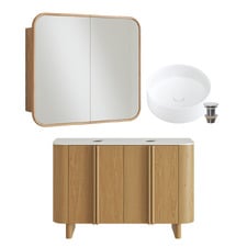 Valentine II 900mm Freestanding Vanity Shaving Cabinet Package