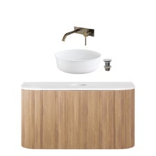 Nomad 900mm Vanity Package with Round Basin & Wall Mixer