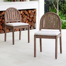 Corfu Acacia Wood Outdoor Dining Chairs (Set of 2)
