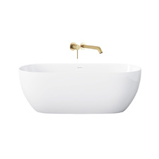 Avalon Egg Acrylic Bath with Brushed Gold Spout & Wall Mixer Package