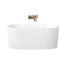 Avalon Fluted Acrylic Bath & Antique Brass Wall Mixer Package
