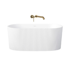 Avalon Fluted Acrylic Bath with Antique Brass Spout & Wall Mixer Package
