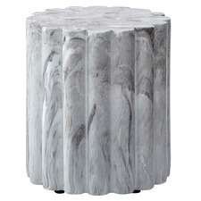 Flora Marble-look Outdoor Side Table